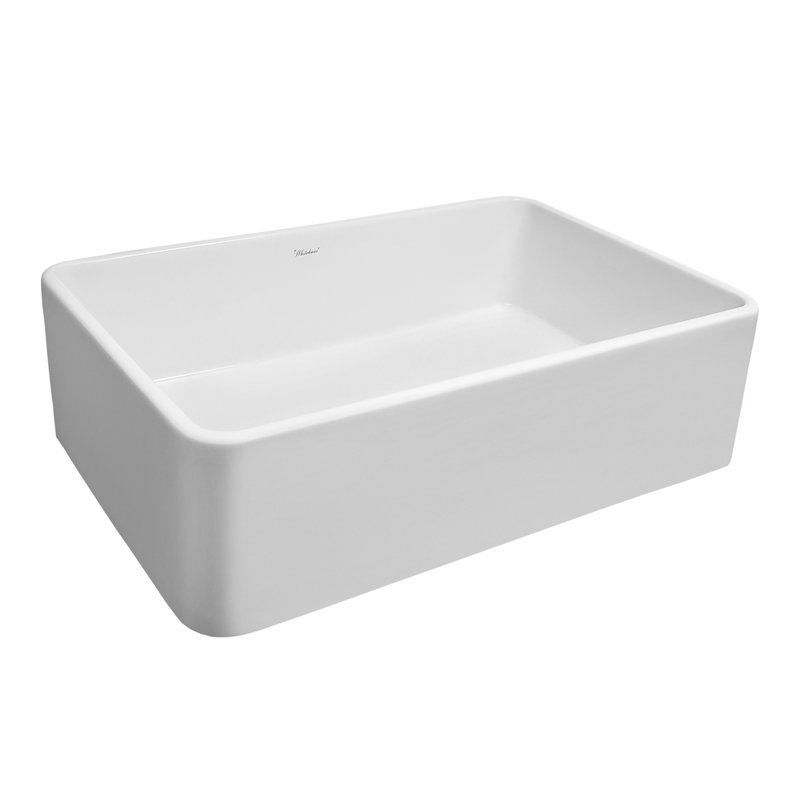 Évier de cuisine de ferme en argile réfractaire L 36 po x l 18 po Farmhaus, Blanc