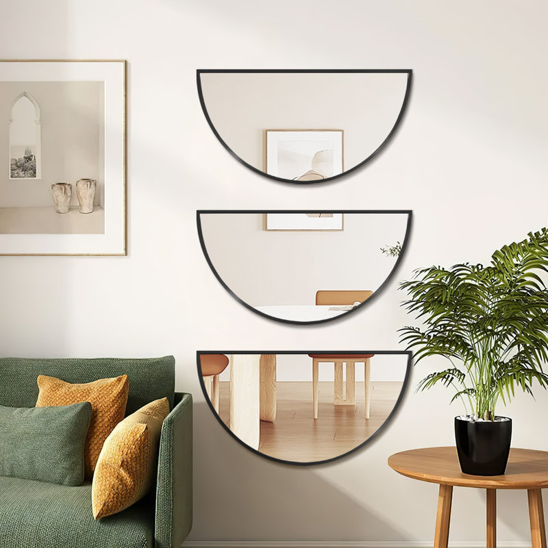 Ensemble de miroirs muraux en métal, 20 po x 40 po, Doré
