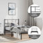 Structure de lit en métal 12 po avec tête de lit sans matelas Meryah-1805999786