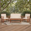 Ensemble de conversation de terrasse en bois massif pour 4 personnes Calhoun