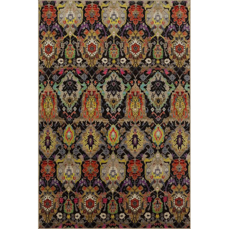 Woven Based Floral Decorative Washable Carpet, Round 3'4"