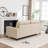 83‘’ Wide Genuine Leather Sofa With Square Arms-400640434