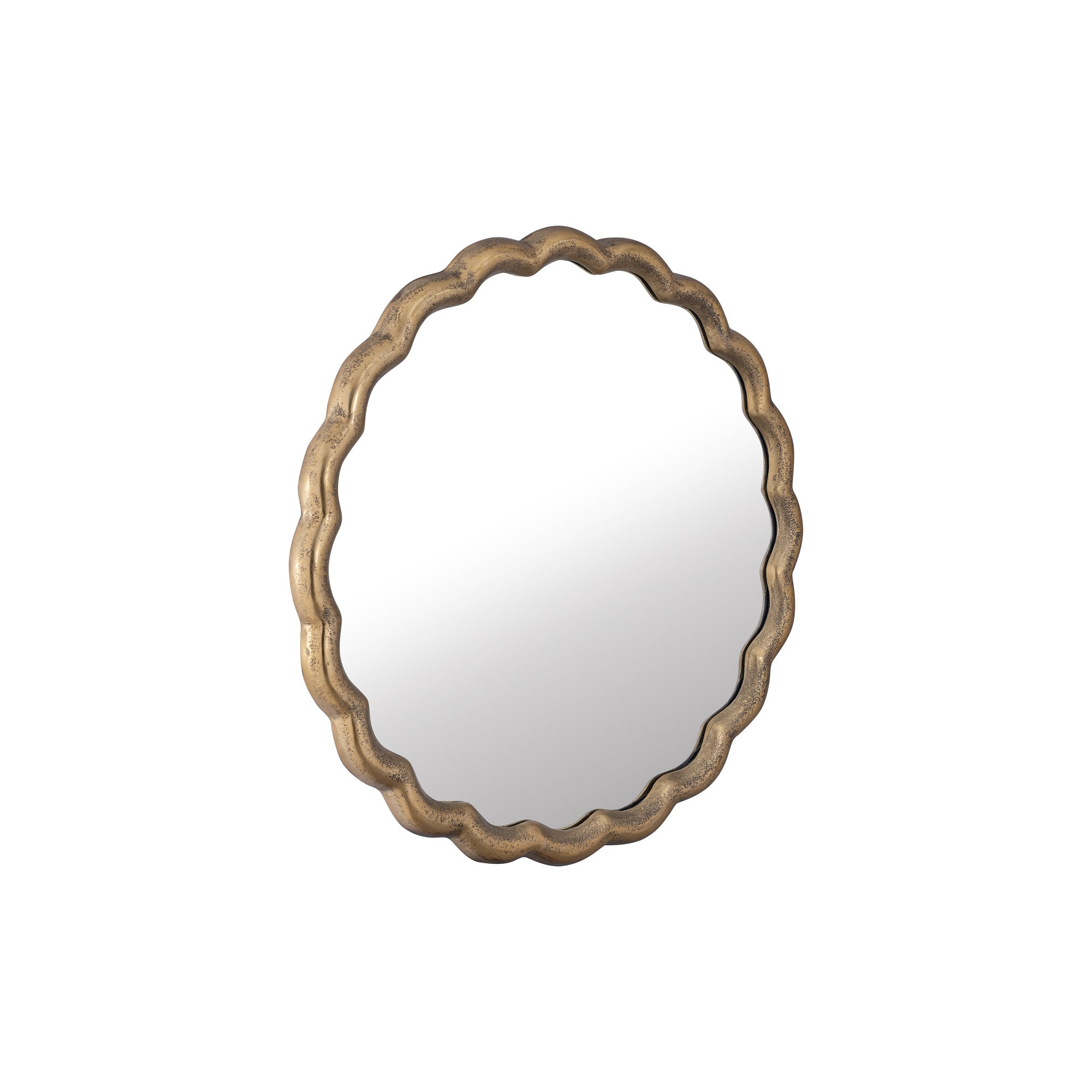 Aluminum Wave Mirror Medium, Gold, 27" x 27"