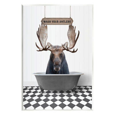" Rustic Wash Your Antlers " by Lettered And Lined