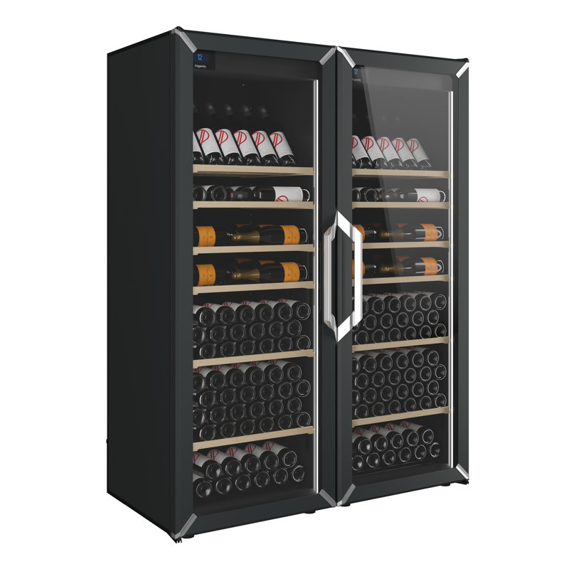 Grand réfrigérateur à vin à deux zones avec présentation Goguette - capacité de plus de 200 bouteilles (blanc), White