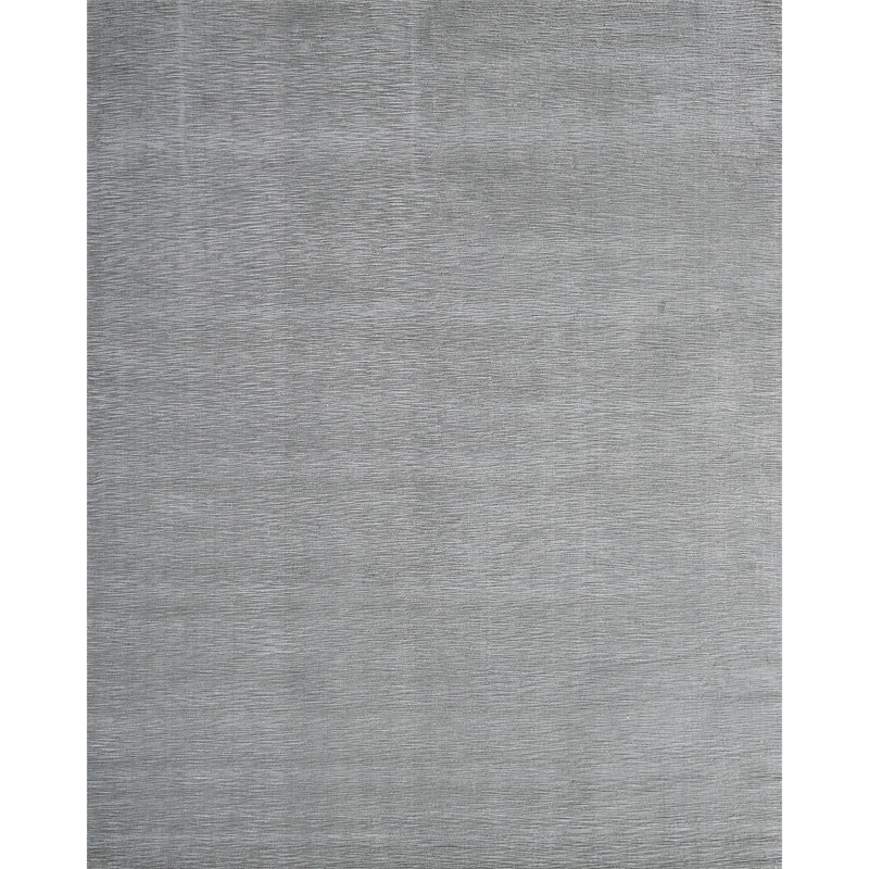 Tapis gris foncé noué à la main de haute qualité, Rectangle 10 pi x 14 pi