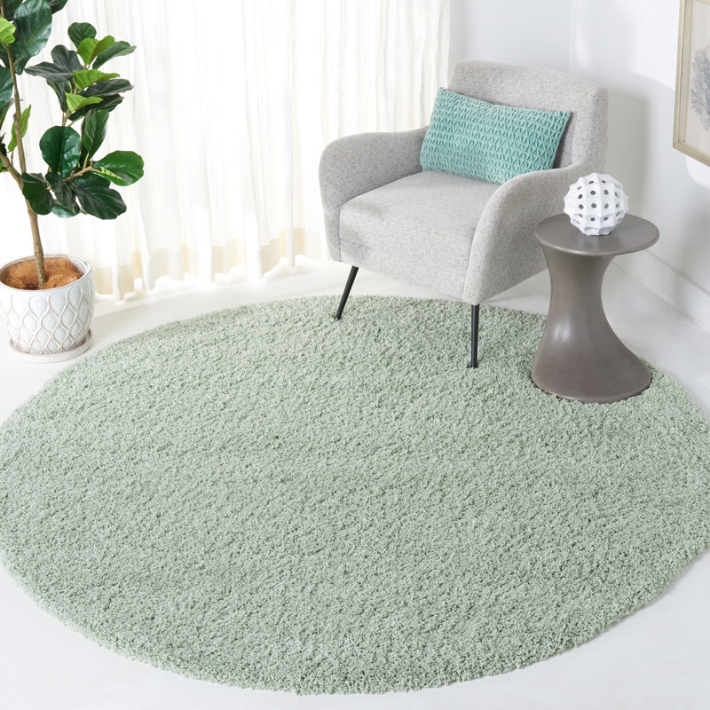 Sgl-Laguna Solid Color Performance Shag Rug, Rond 6 pi 7 po
