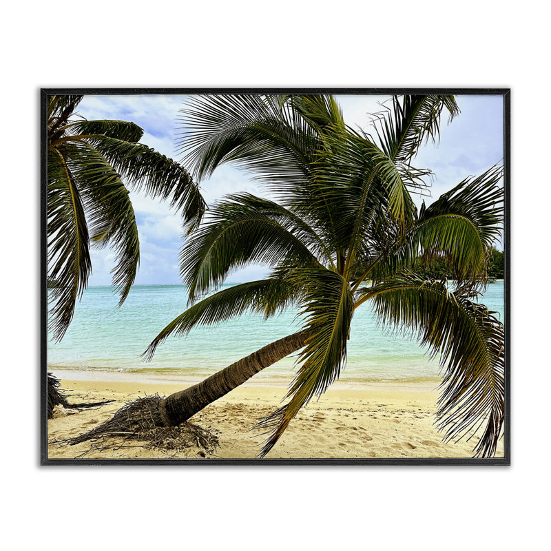 «L penché sur la plage», estampe numérique encadrée par Kali Wilson, Giclée encadrée noir minuit, H 11 po x l 14 po