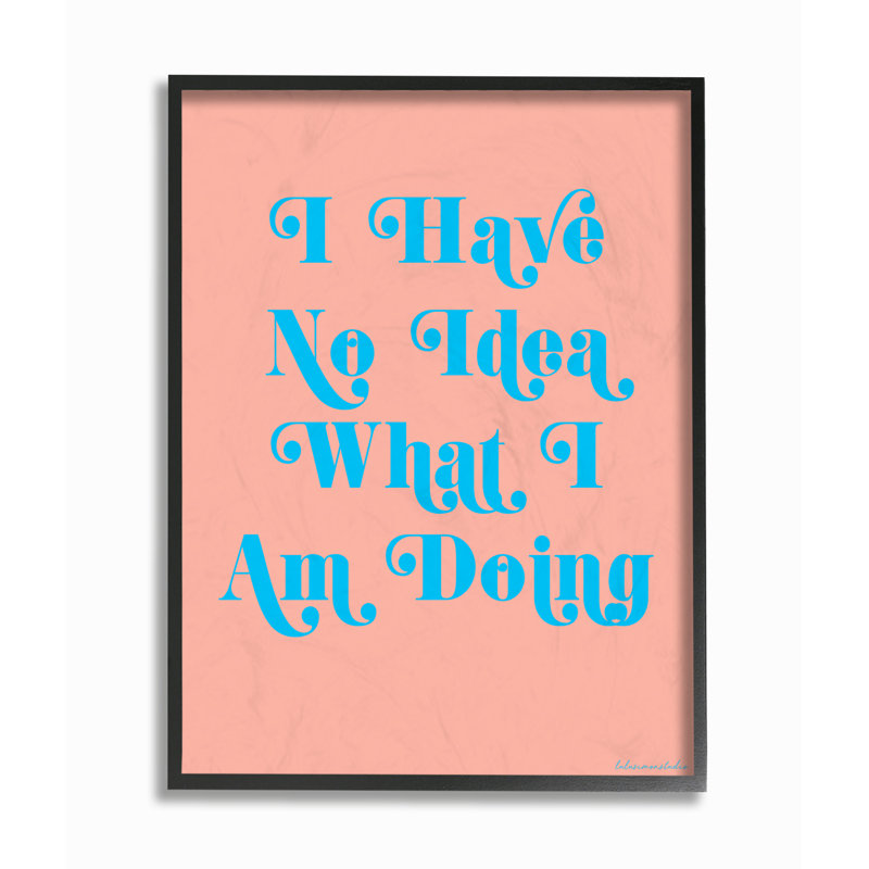 «Coral and Blue No Idea What I Am Doing», art mural sur toile par House of Lulu, H 14 po x l 11 po x P 1,5 po