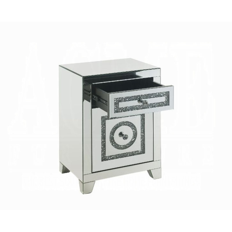 Table d'appoint en miroir et faux Dimaonds