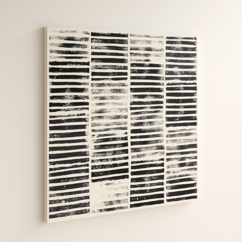 «Stripe Block Prints I» par Grace Popp, reproduction sur toile tendue, H 26 po x l 26 po x P 1,5 po