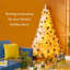 Sapin de Noël artificiel de 6 pi avec branches réalistes, 250 lumières DEL blanc chaud et 1000 pointes, rose-1063086202-1063086086