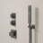 Rugen Thermostatic Shower System, Large 12" Rain Shower Head with Handheld, Gun Grey Shower Faucet Set with Valve, High Pressure Rainfall Showerhead-122085448
