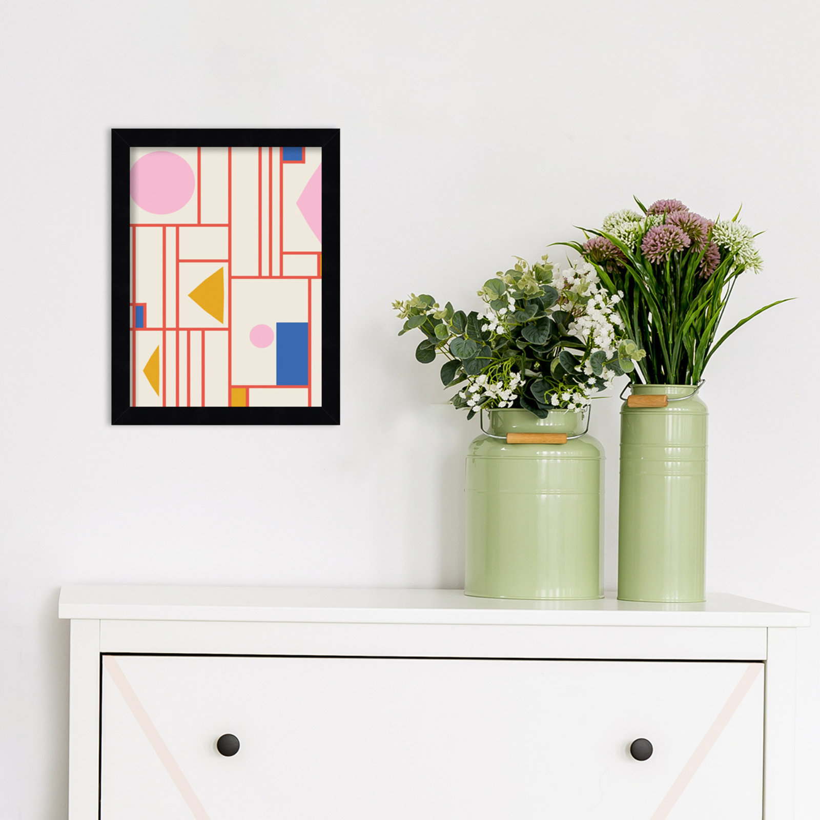 Framed Shapes by Beth Vassalo, Black, 13" H x 10" W x 1" D