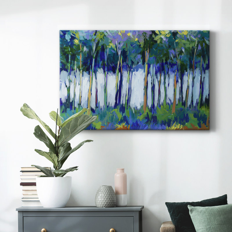 Lumière à travers les arbres - Toile tendue avec châssis, H 18 po x l 27 po