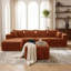 Canapé modulaire à compression de 118 po, ensemble de canapé en flanelle moderne en forme de U, ensemble de 4 canapés à assise profonde et canapé contemporain-1974993488-1974993489