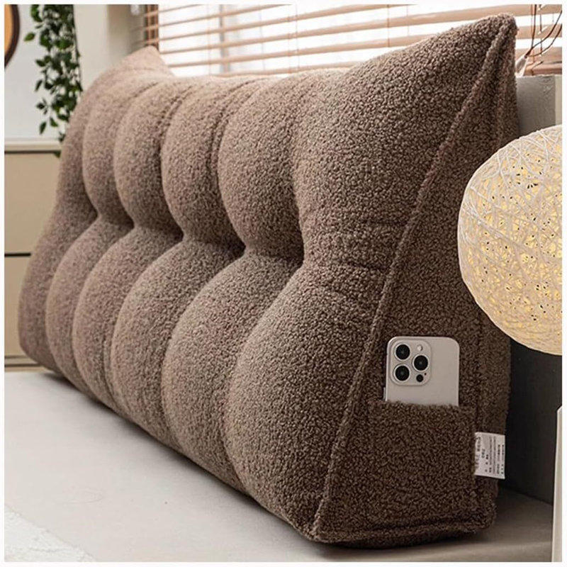 Coussin de lit Teddy, H 19,69 po x l 78,74 po, Brun