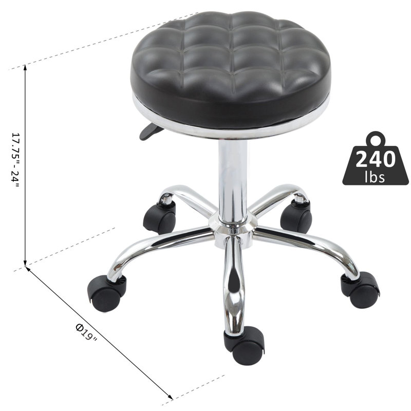 Gardea Swivel Upholstered Adjustable Height Counter Stool with Metal Frame