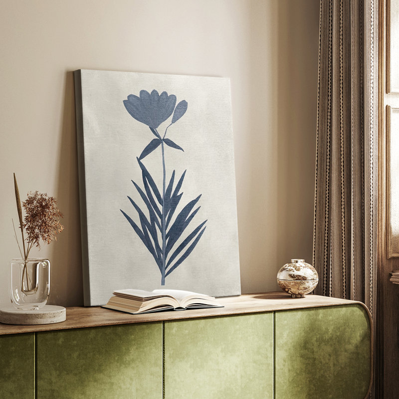 Fleurs pressées bleu marine I - galerie Cavas sur mesure, H 27 po x l 18 po