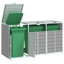 Vidaxl Wheelie Bin Storage For Triple Bins Grey 85"X31.9"X45.3" Steel-110584171