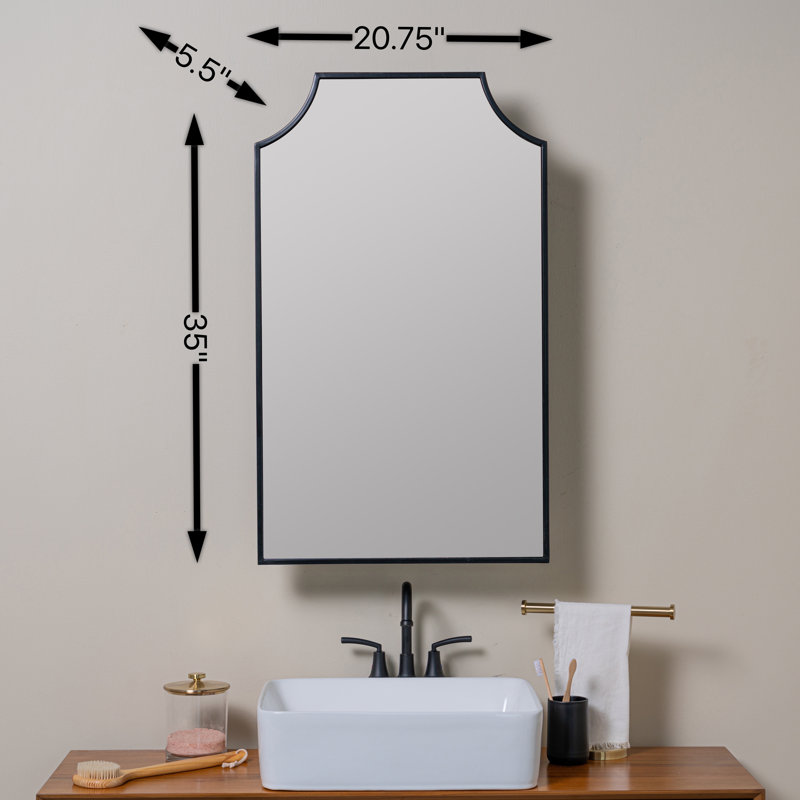 Simone 20.75'' W Mirrored Medicine Cabinet, Black