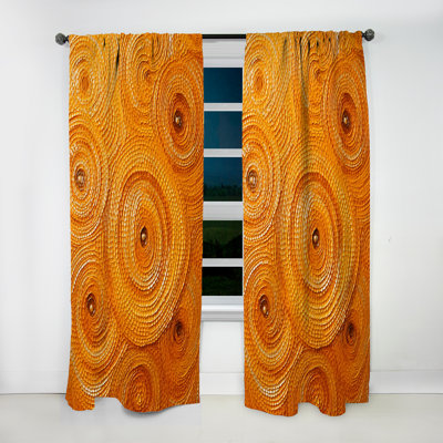 Rideau en velours Astor orange à motif abstrait Twilight Dream Collages III - Astor