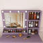 Ensemble de coiffeuse élégant avec tabouret rembourré et miroir lumineux réglable (ampoules rondes, 3 modes), ensemble de coiffeuse de maquillage moderne pour la chambre à coucher