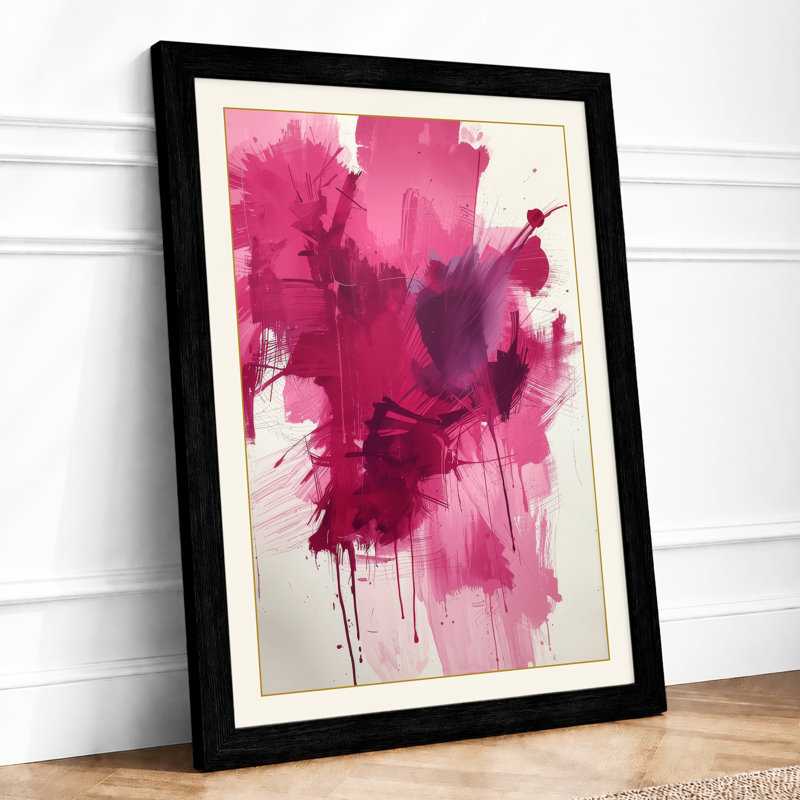 Magenta Bloom Abstract - Print, A1 - 84.1 x 59.4 cm, Black