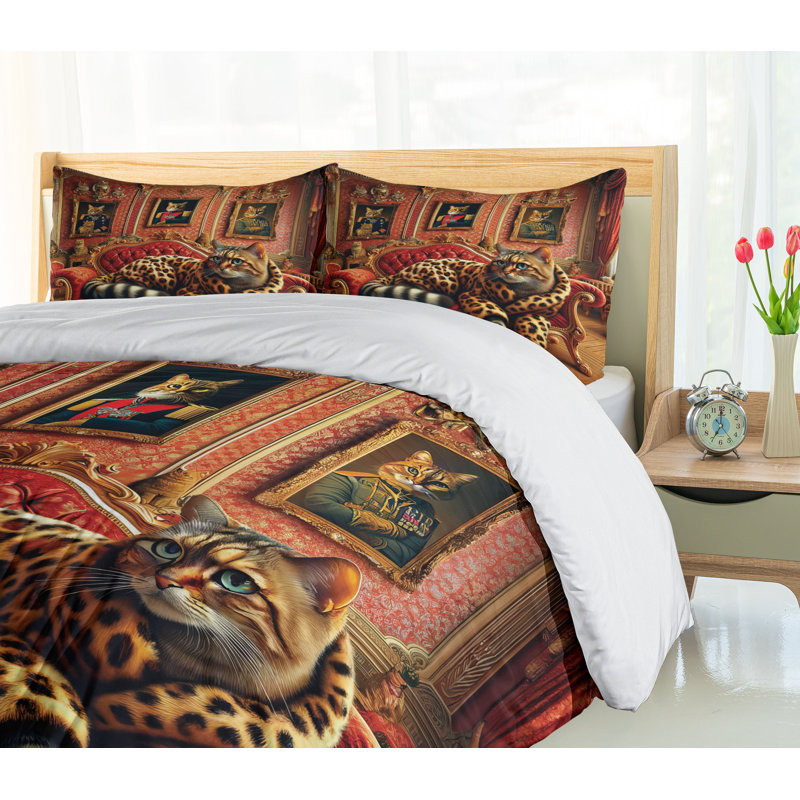 Cat Duvet Cover, California King Duvet Cover + 2 Standard Shams