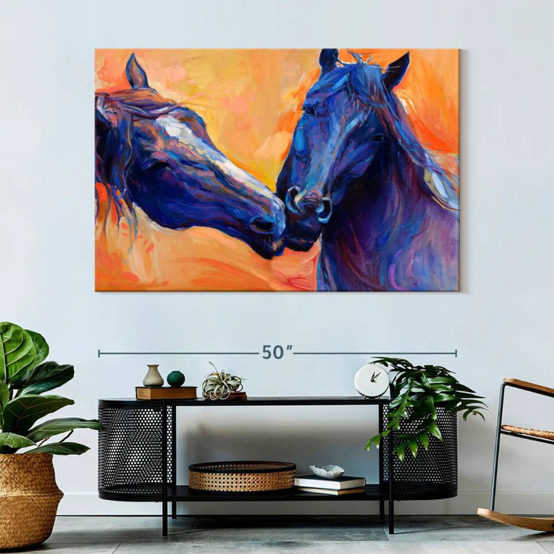 Brampt Blue Horses, 34" H x 51" W