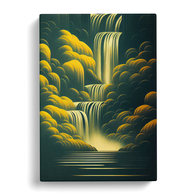 CAN-V0523-2812X Waterfall Art Nouveau Style Vol.2 - Wrapped Canvas Print, 50cm H x 35cm W