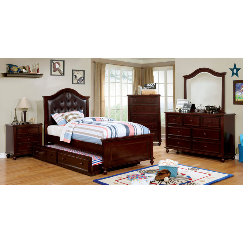 Haycraft Vegan Leather Platform Bed, Espresso, Twin