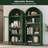 73.6" Arched Metal Storage Display Cabinet with Adjustable Shelves and Glass Doors-996124324