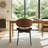 Mid-Century Modern Dining Chairs Set Of 2 - Premium Walnut Bentwood With Ergonomic PU Leather Upholstery-1965757706