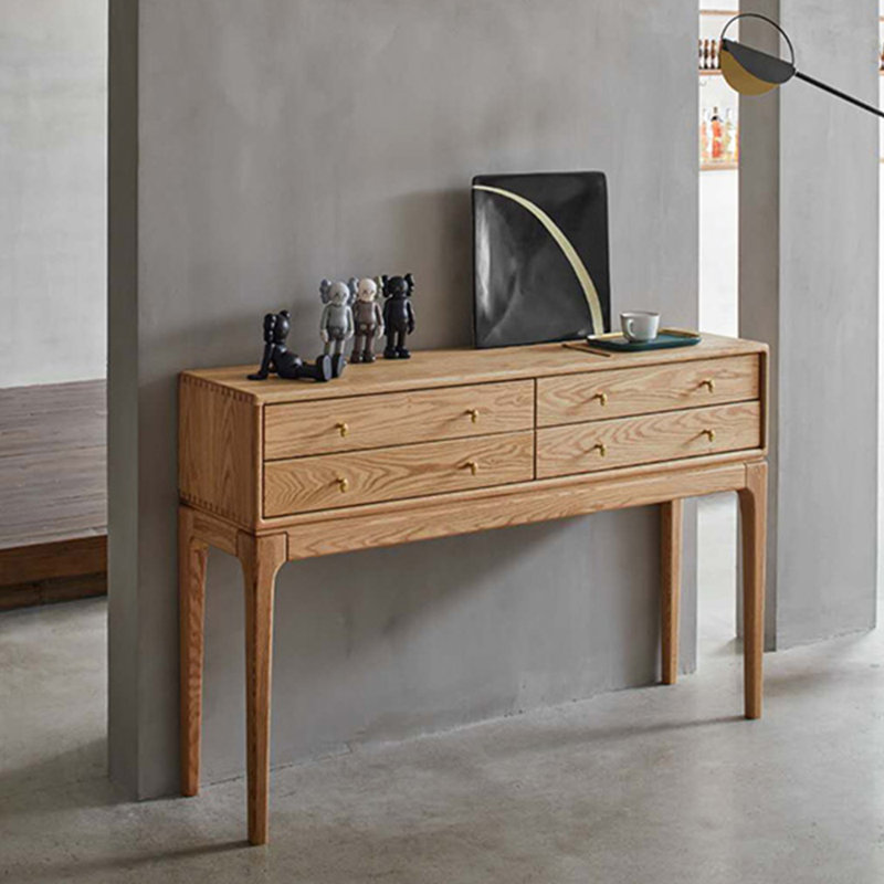 Console moderne et simple,  H 35,4 po x l 59 po x P 13,8 po, Bois naturel