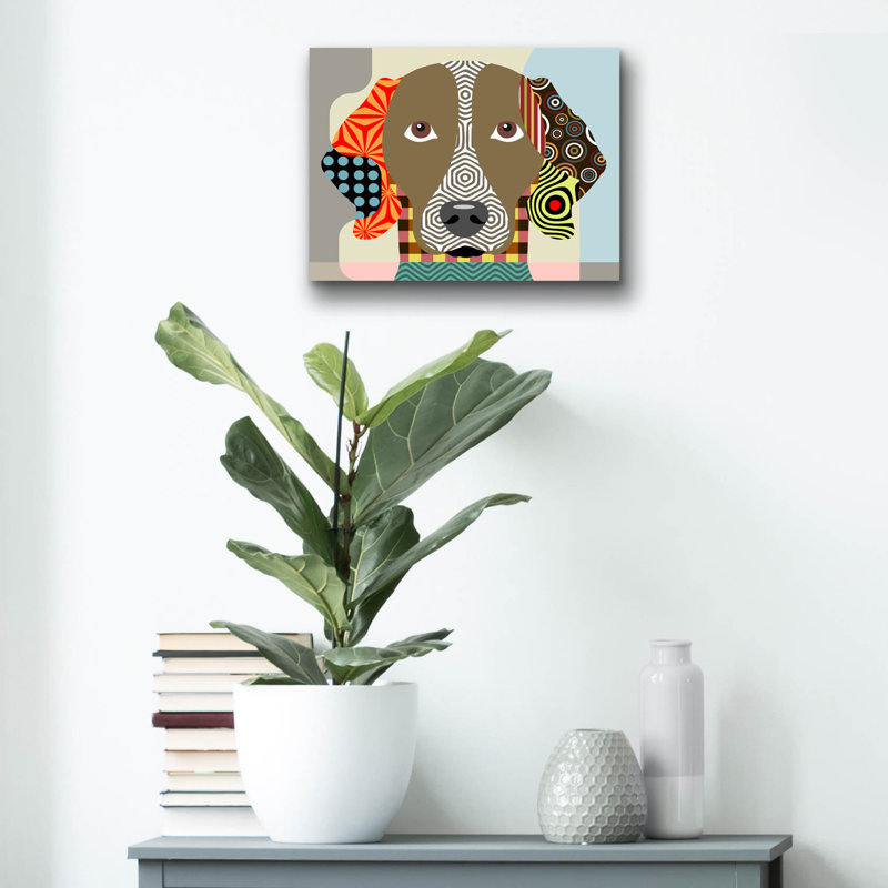 "Weimaraner" par Lanre Adefioyue, H 12 po x l 16 po x P 0,13 po