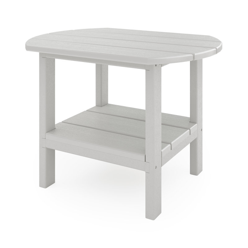 Table d'appoint ovale d'extérieur Ippolito, Gris héron, Gris héron