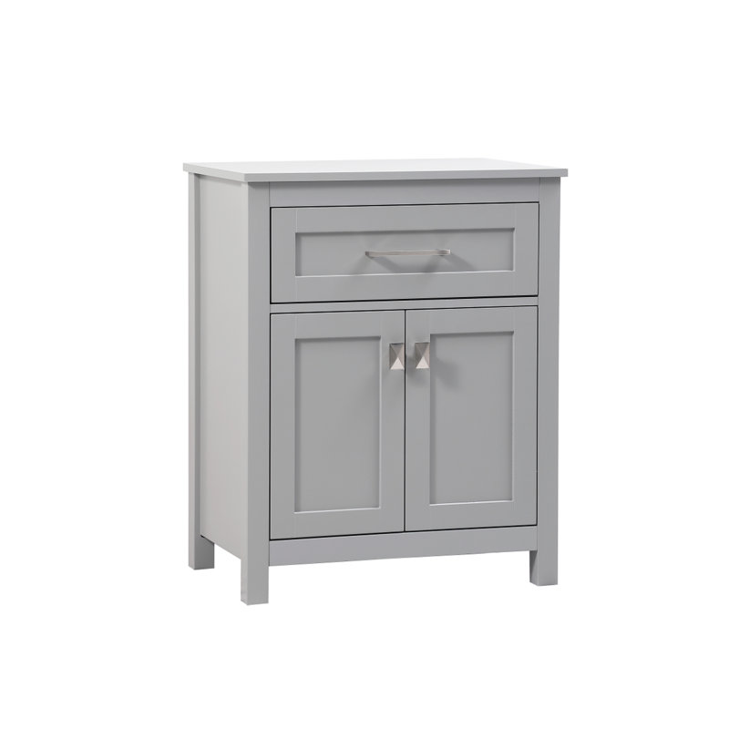 Martirio Bathroom Cabinet, Gray/Brushed Nickel