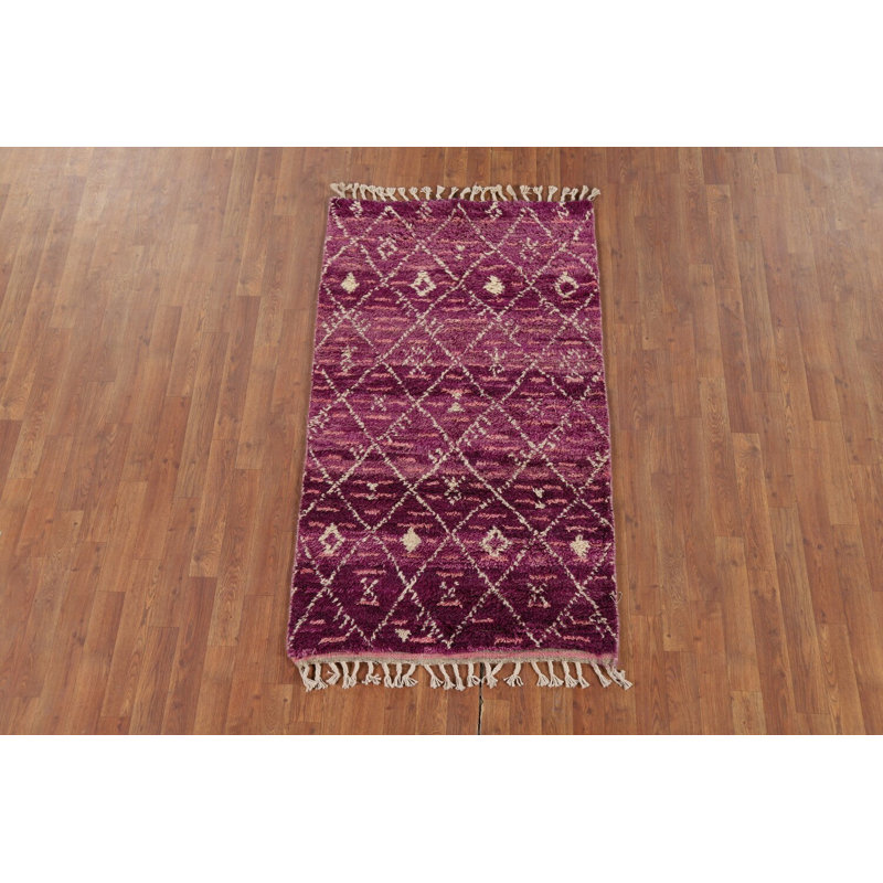 Tapis mauve à motif treillis mauve 3 x 6