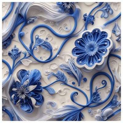 Couvre-lit bleu à fleurs