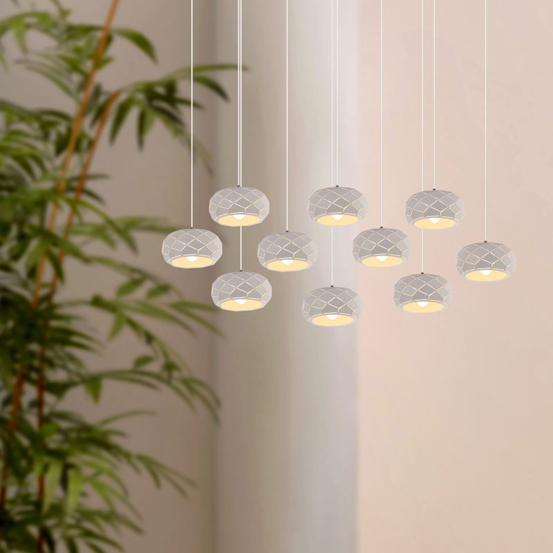 Luminaire suspendu en grappe 10 lumières Bixby, Noir