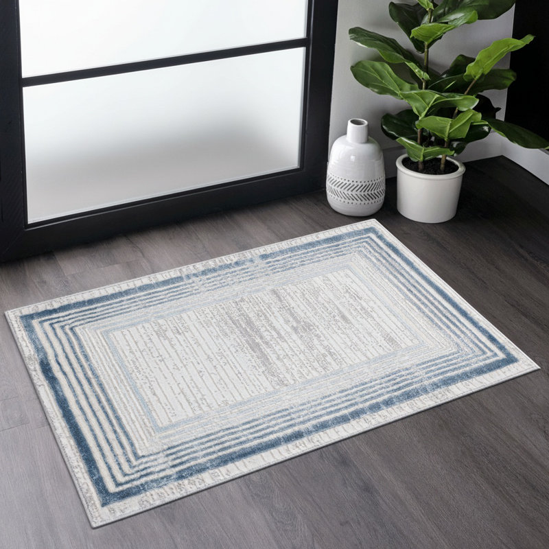Tapis bleu / ivoire MARFI Collection, Rectangulaire 2 pi x 3 pi