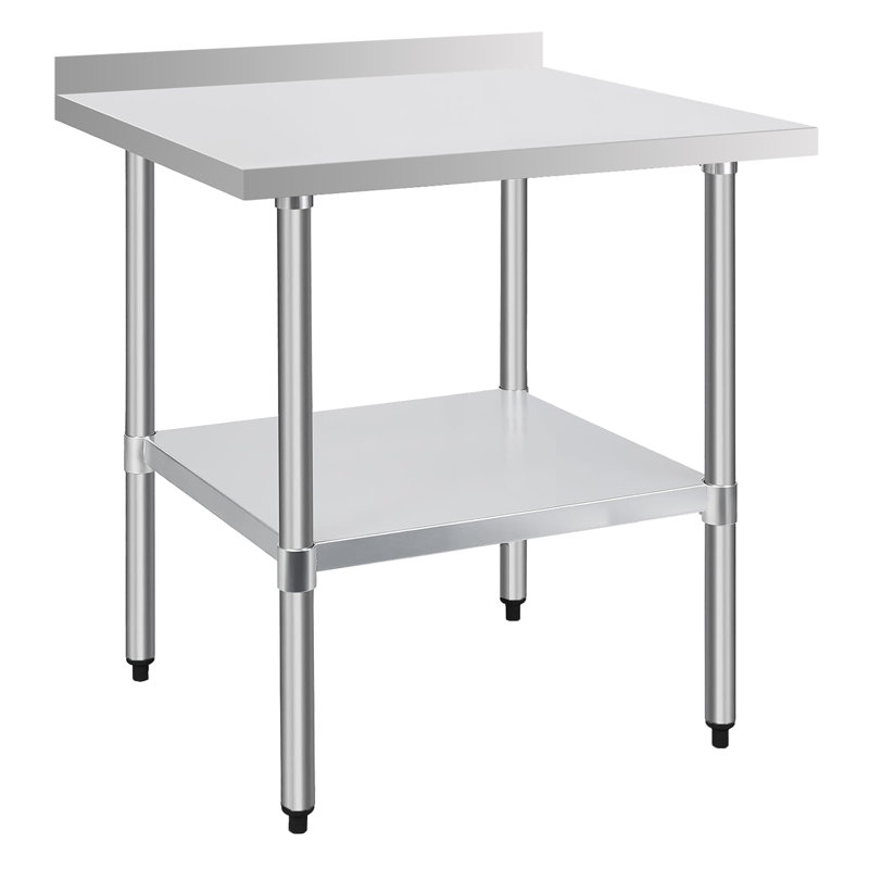 Table de travail commerciale en acier inoxydable, H 37,4 po x L 30 po x l 30 po