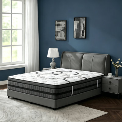 10 Inch Medium Firm Hybrid Mattress, Memory Foam, Pocketed Springs, Ertipur-US Certified, Fiberglass Free