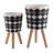 S/2 10/12" DIAMOND PLANTER W/ WOOD LEGS(KD)