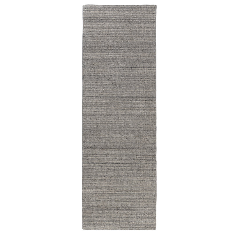 Modern Solid Hand-Made Hand-Woven Wool/Cotton Area Rug, Runner 2'6" x 8'