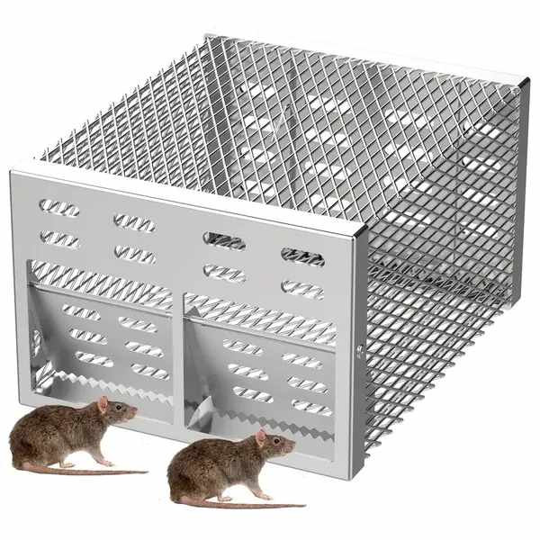 "Humane Dual-Entry Mouse Trap – Automatic Reset, Non-Rust Iron – Catch & Release Indoor/Outdoor"