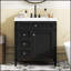 Meuble-lavabo moderne de 30 po avec lavabo supérieur, grand rangement et tiroir rabattable pour une organisation efficace-2143998292