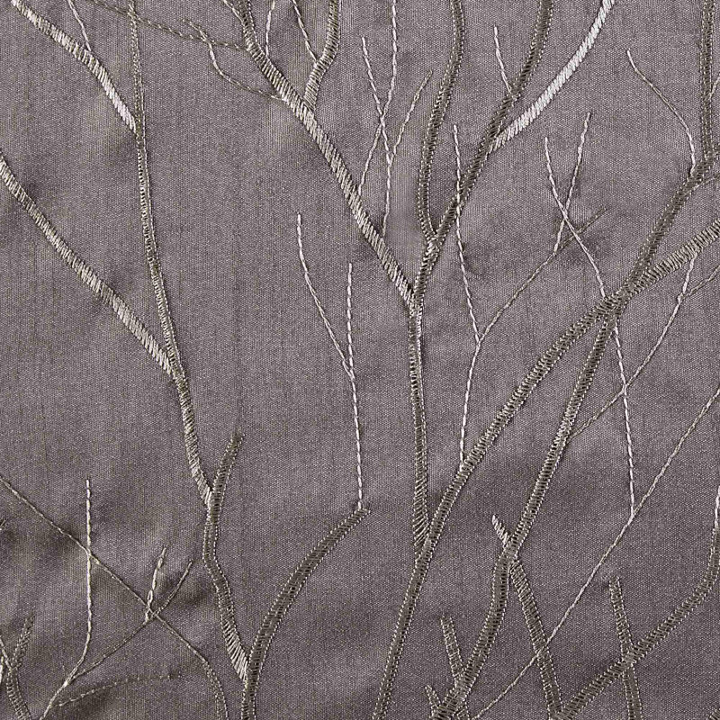 Cantonnière en fausse soie brodée gris 50 x 18 po, Gris