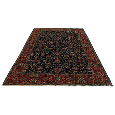 6x9 Navy and Red Traditional Rug